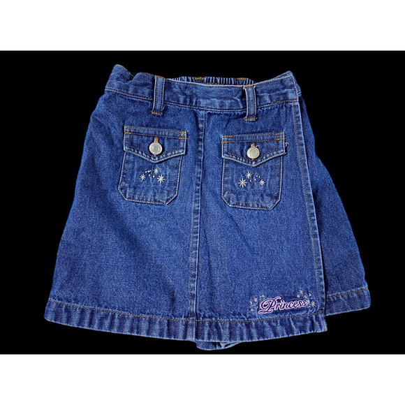 Vintage Disney Store Girls Skort Skirt Jean Denim PRINCESS Size 4 5 Y2K 2000s - Picture 1 of 8